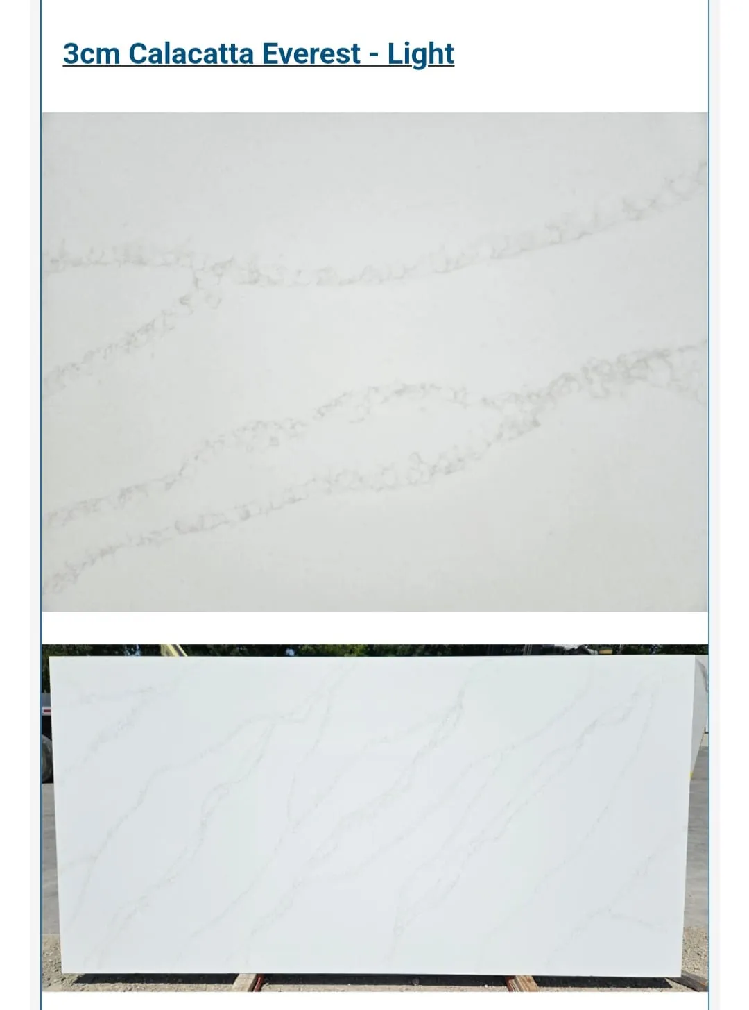 3CM Calacatta quartz option 1