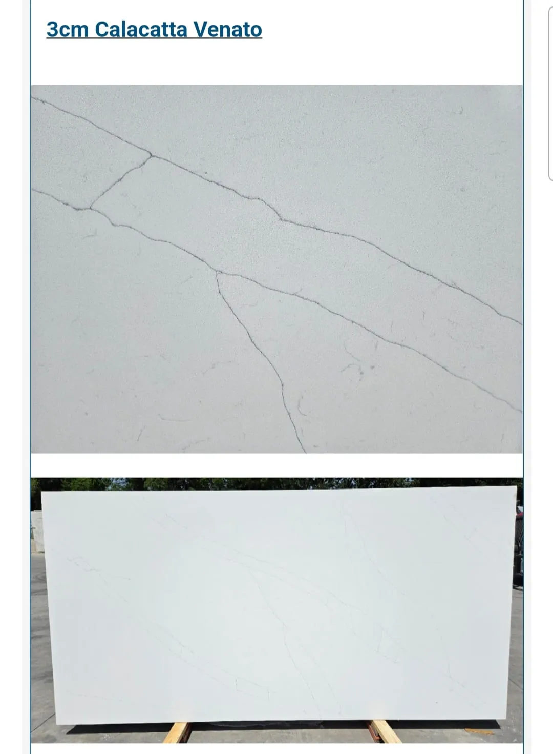 3CM Calacatta quartz option 2