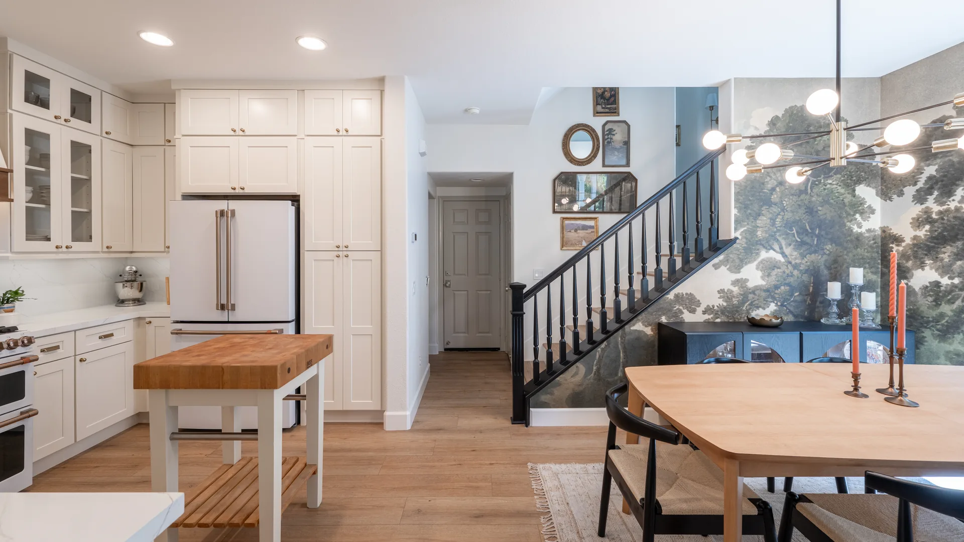 Finished Pacific Stone kitchen with coordinated cabinetry, countertops, and backsplash