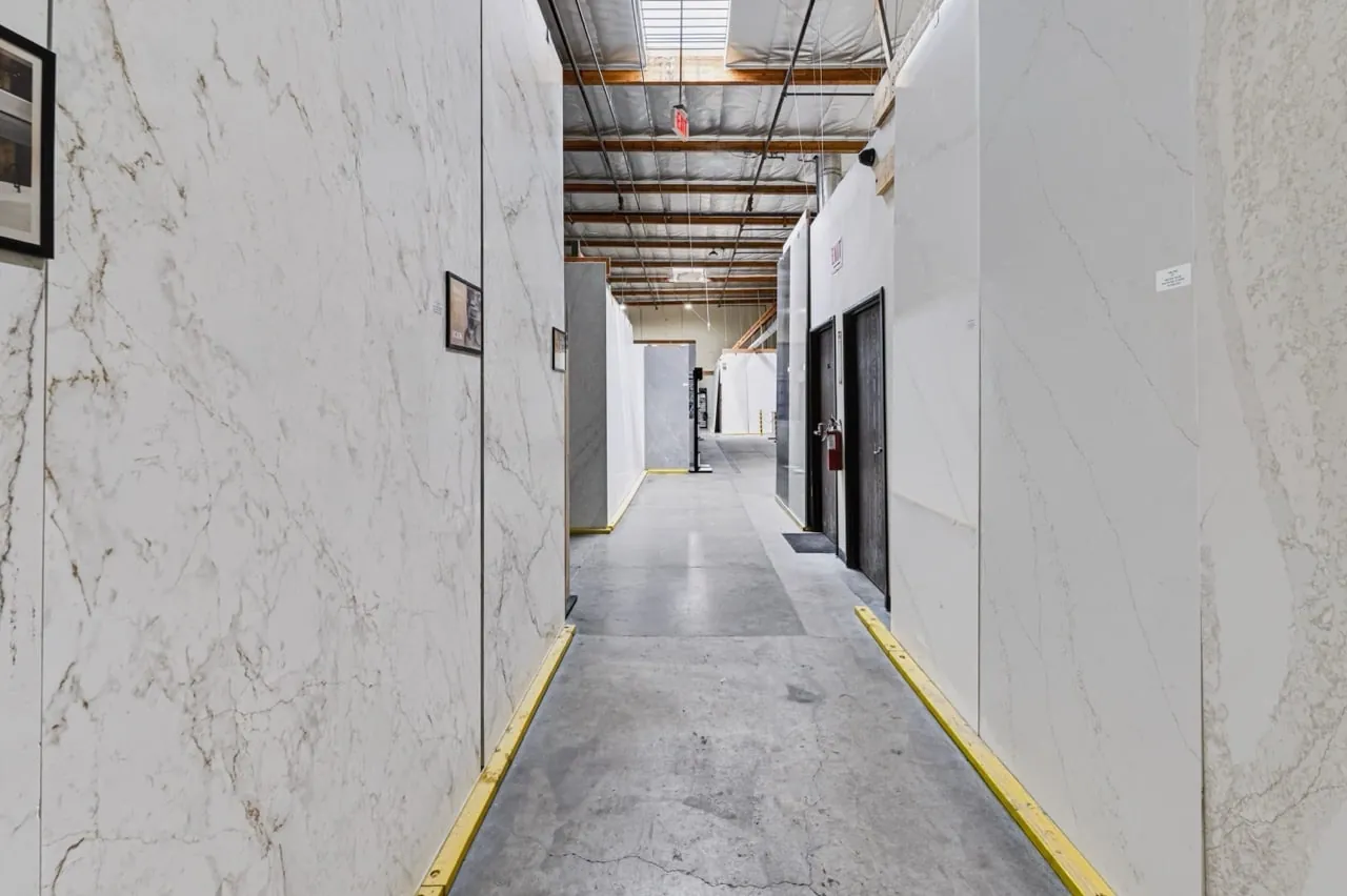 Pacific Stone showroom full slab displays