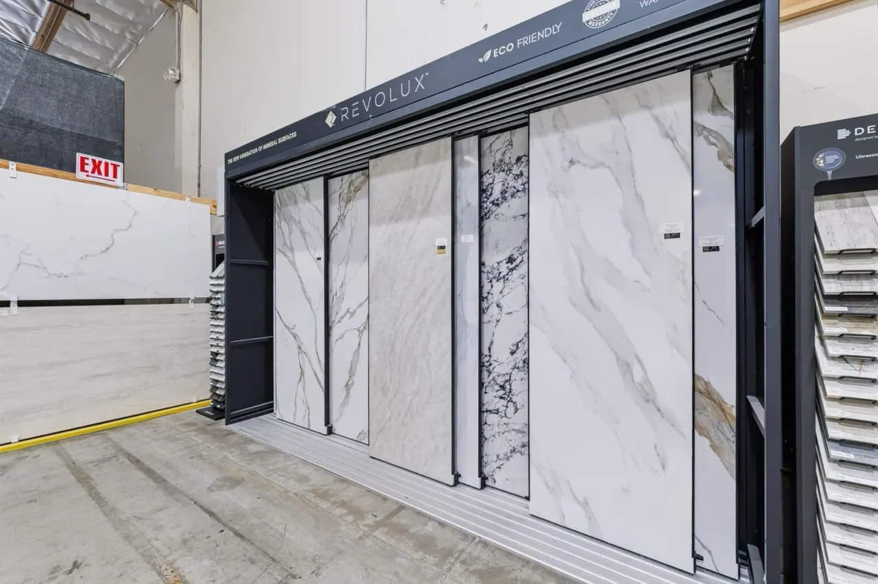 Countertop samples and manufactured surface displays