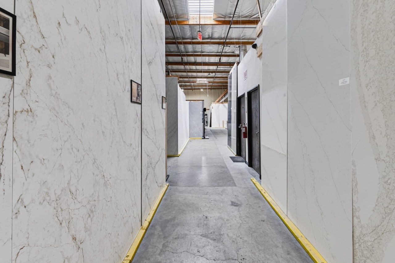 Pacific Stone showroom full slab displays